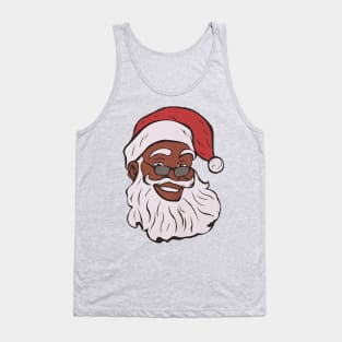 Black African American Santa Xmas Tank Top